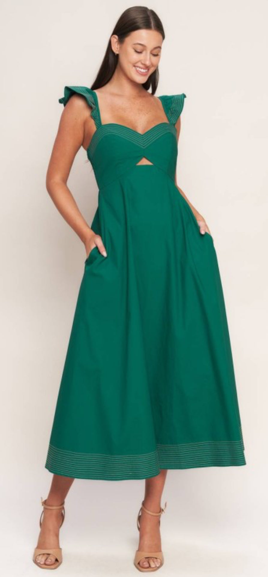 knee length dresses for ladies Corset Backless Solid Midi Dress – Parthea Fashion main image 1