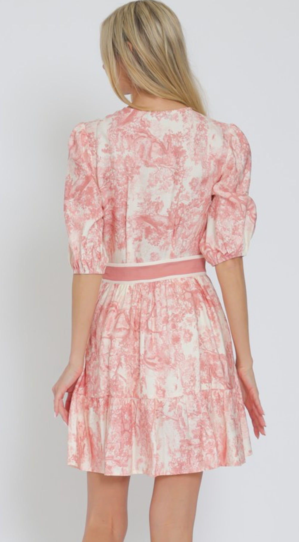 Wrap Blush Printed Mini Dress