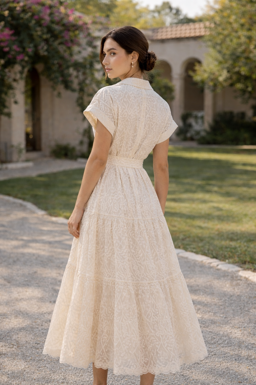 Neutral pearl detail maxi