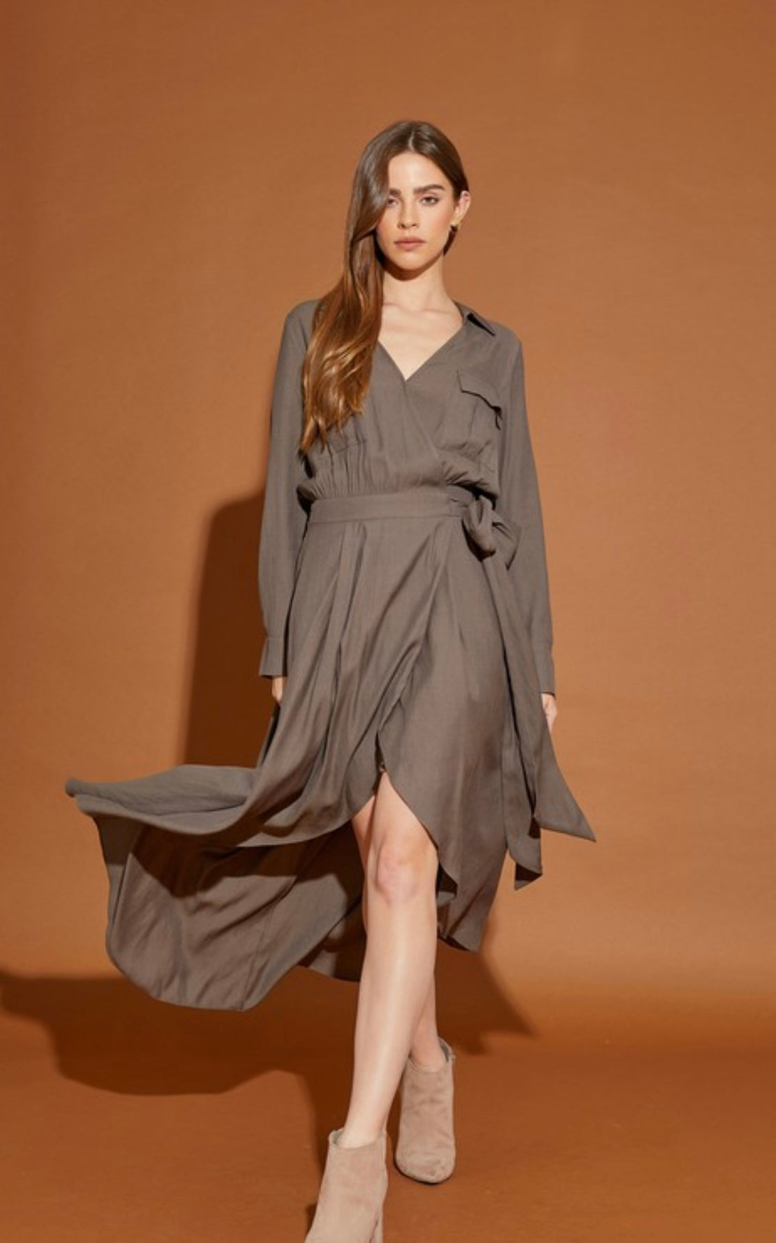 Surplice Hi-Lo Dress