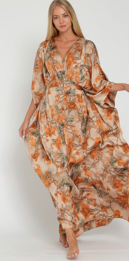 Kimono Sleeve Tie Back Maxi Dress