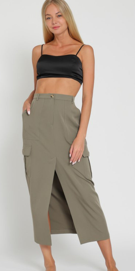 Cargo Olive Skirt