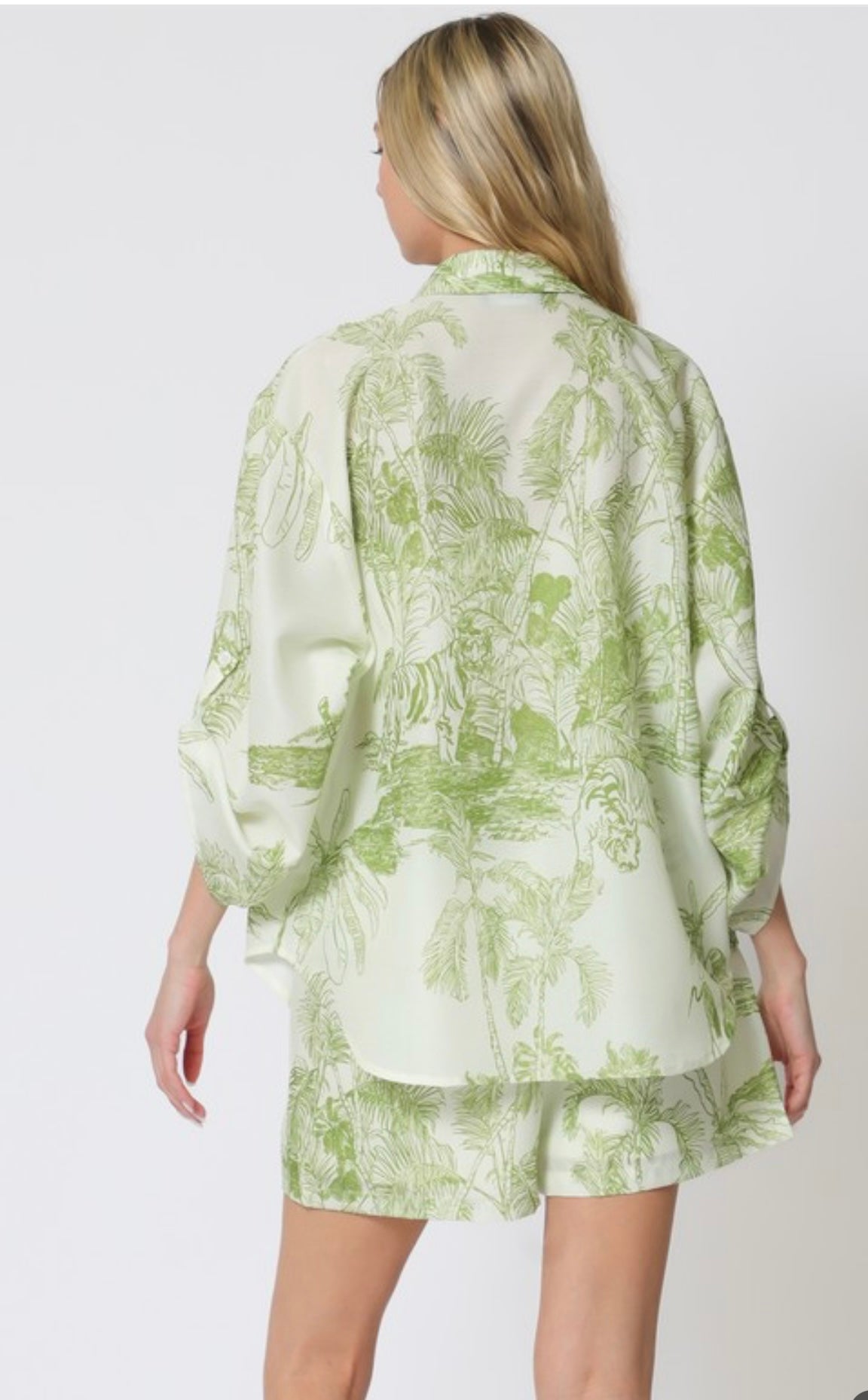 Printed Green Short Set