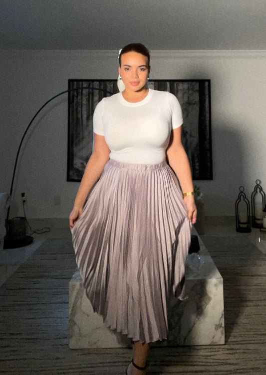 Silver Pleated Skirt