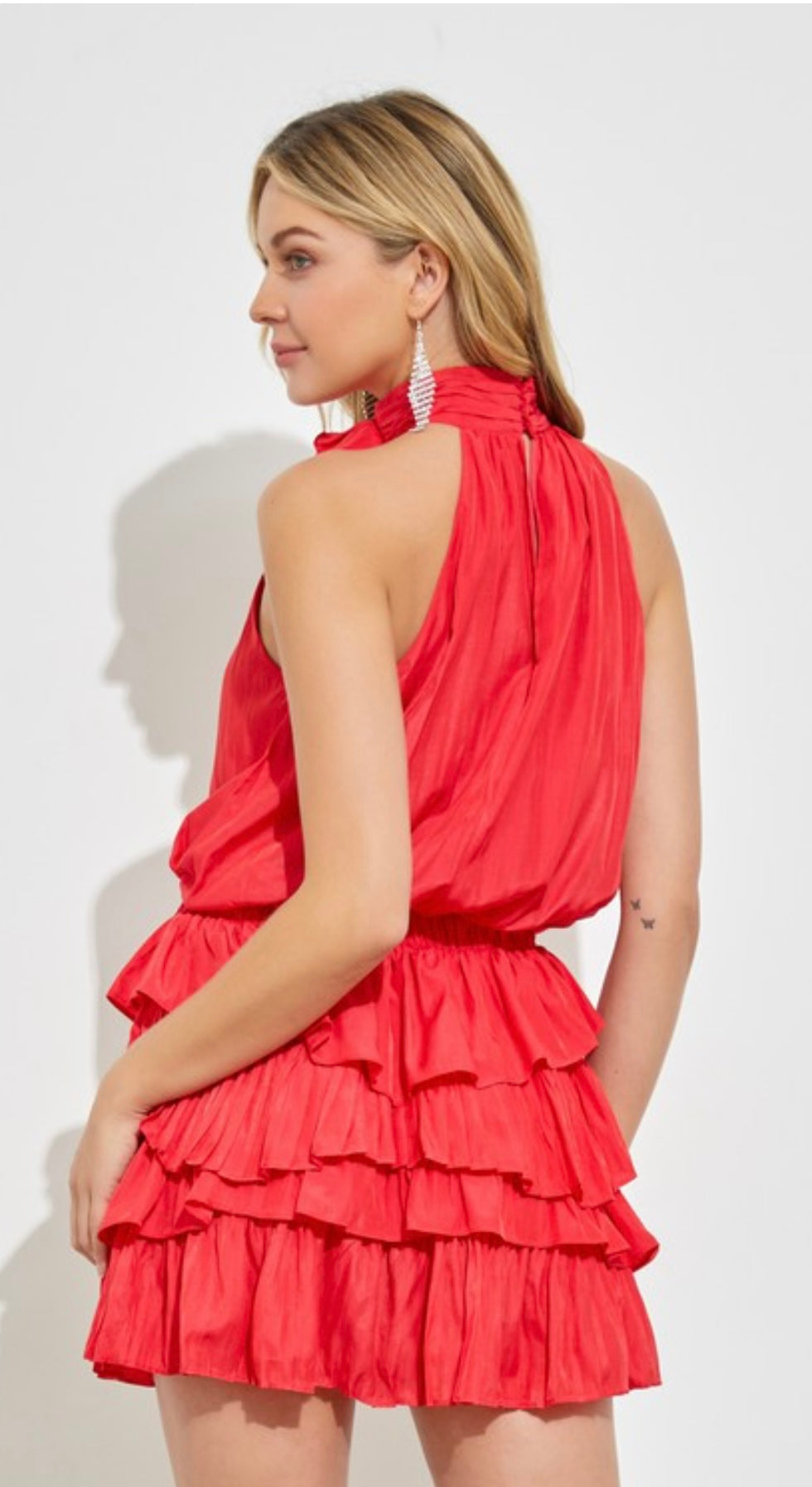 Red Ruffle Flower Dress