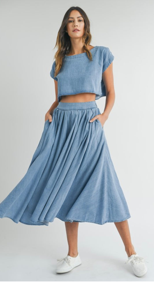 Perfect Denim Skirt Set