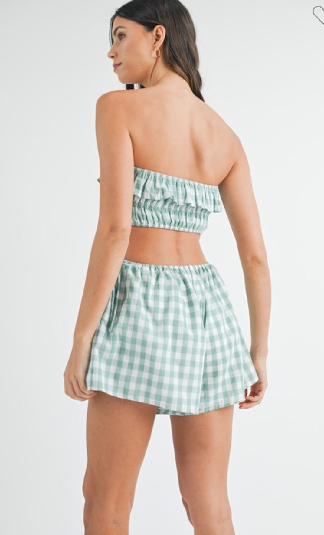 Plaid Strapless Romper