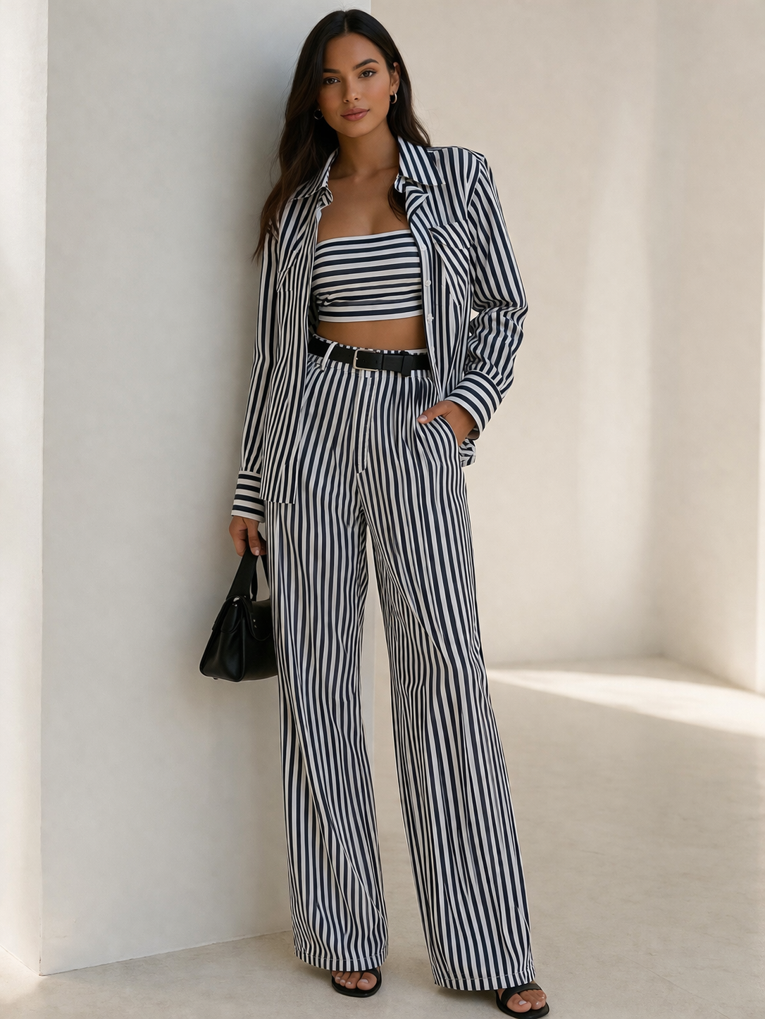 Stripe Navy Pant set (3 Piece)