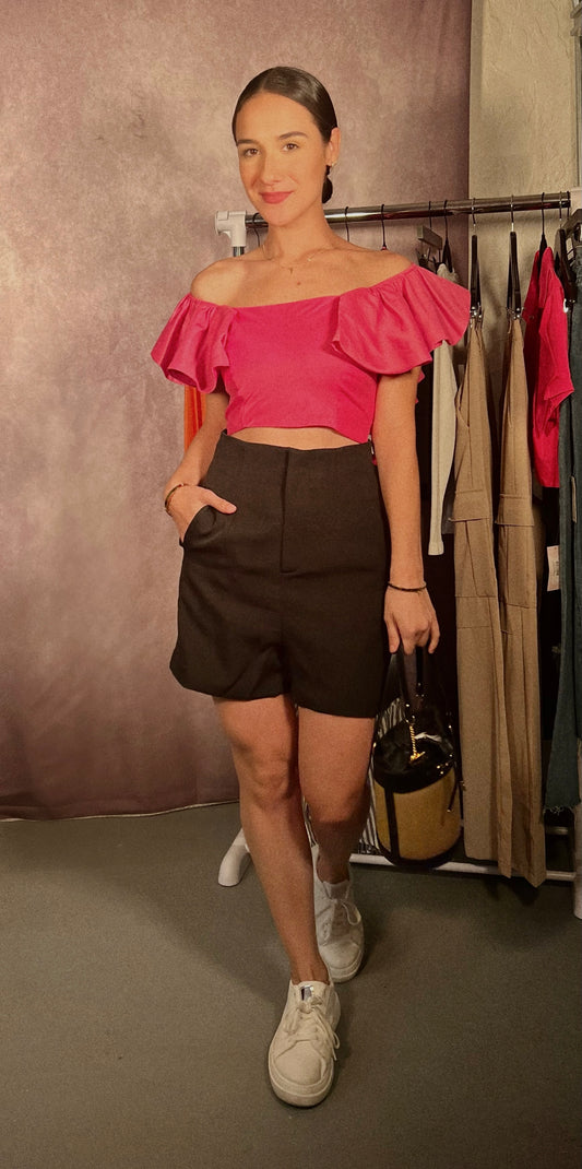 Ruffle Sleeve Crop Top