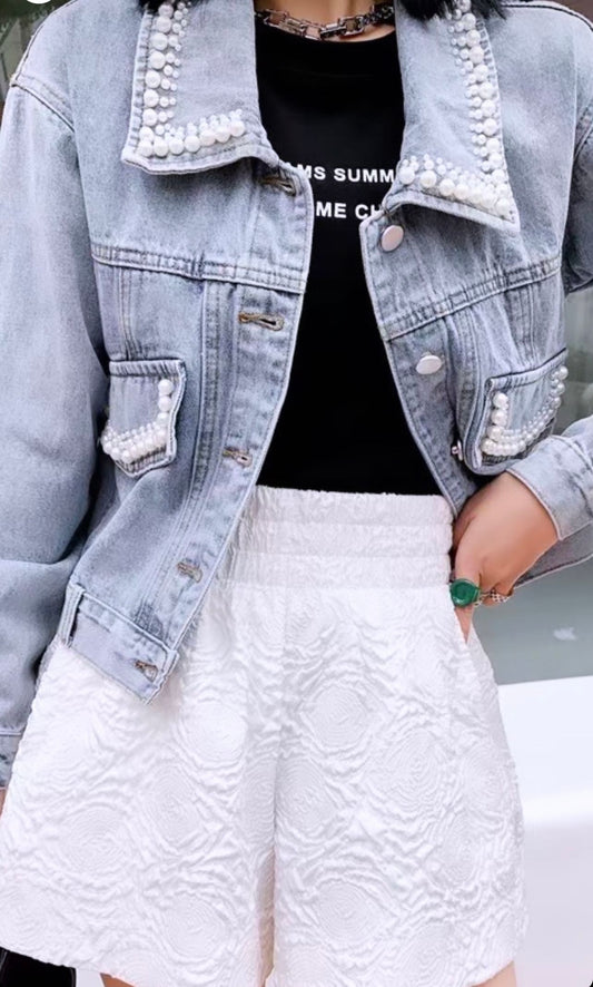 Denim pearl Jacket