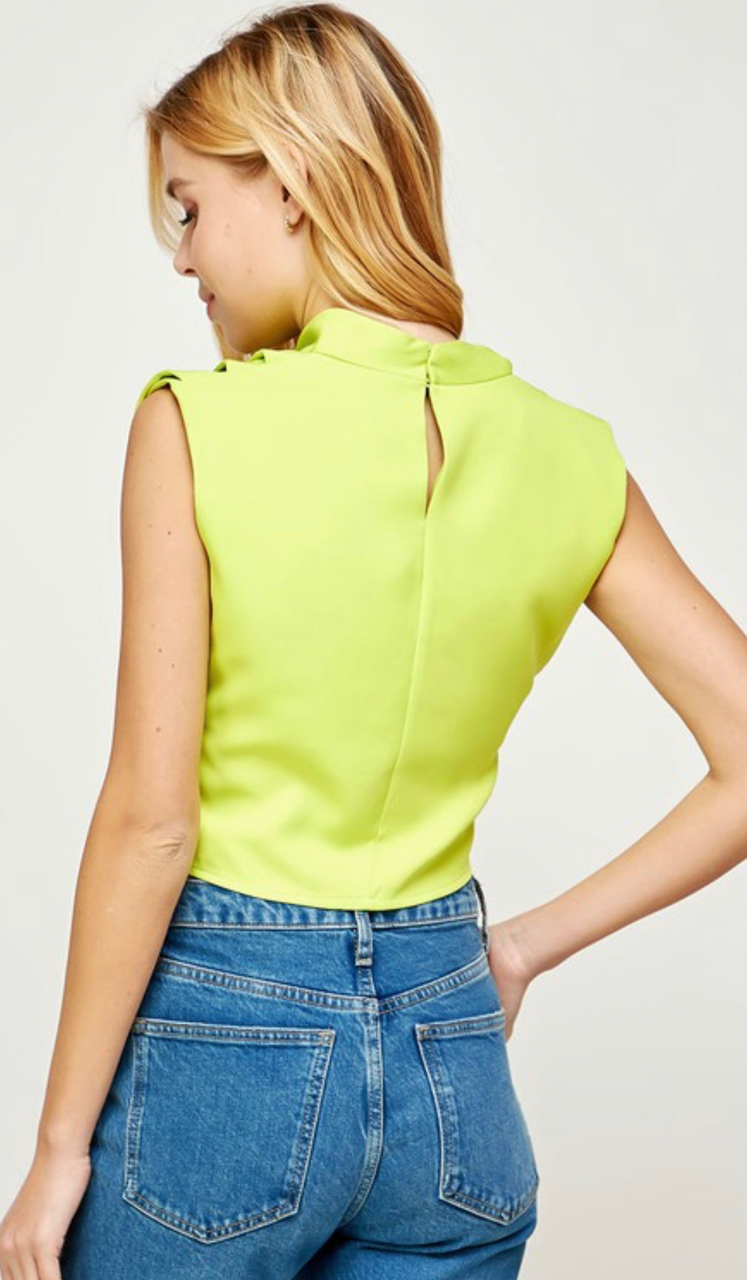 COWL NECK LIME GREEN TOP