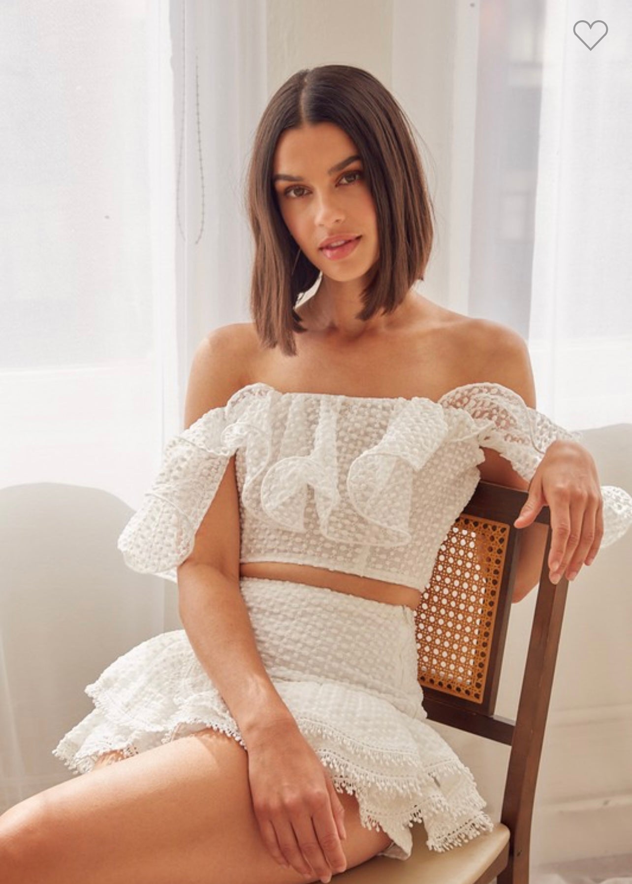 Off Shoulder Lace White Top