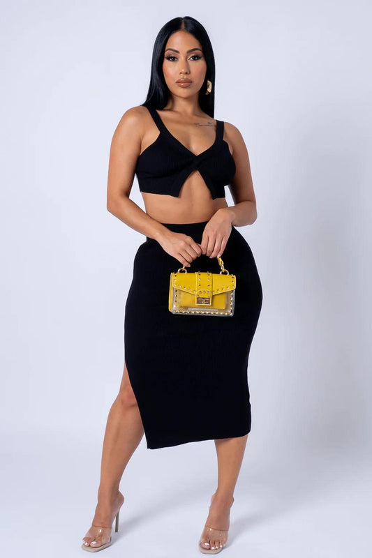 BLACK SKIRT SET